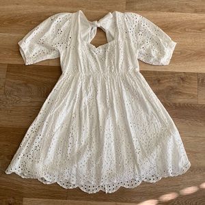 White Eyelet Mini Baby Doll dress